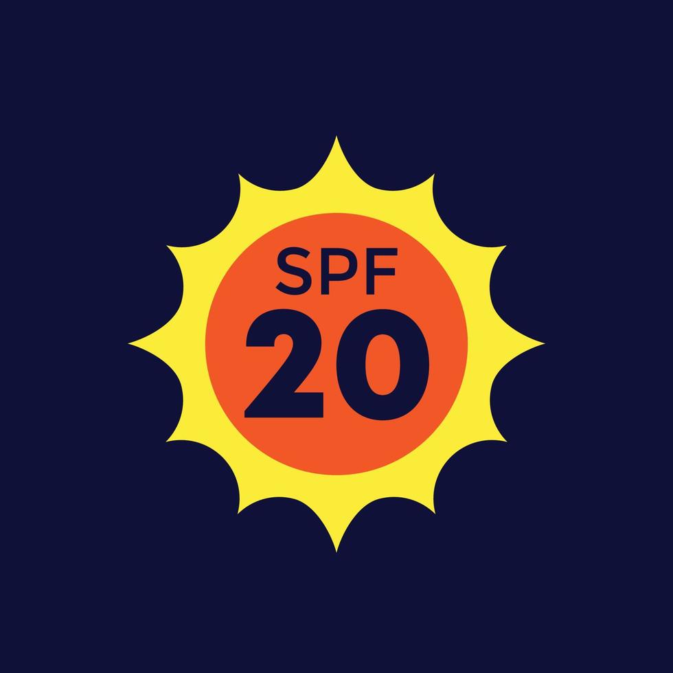 spf 20, uv bescherming vector icoon