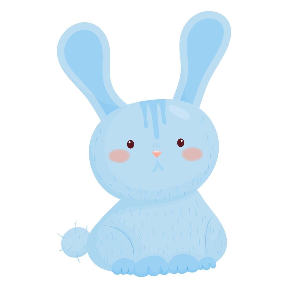 schattig blauw konijn vector