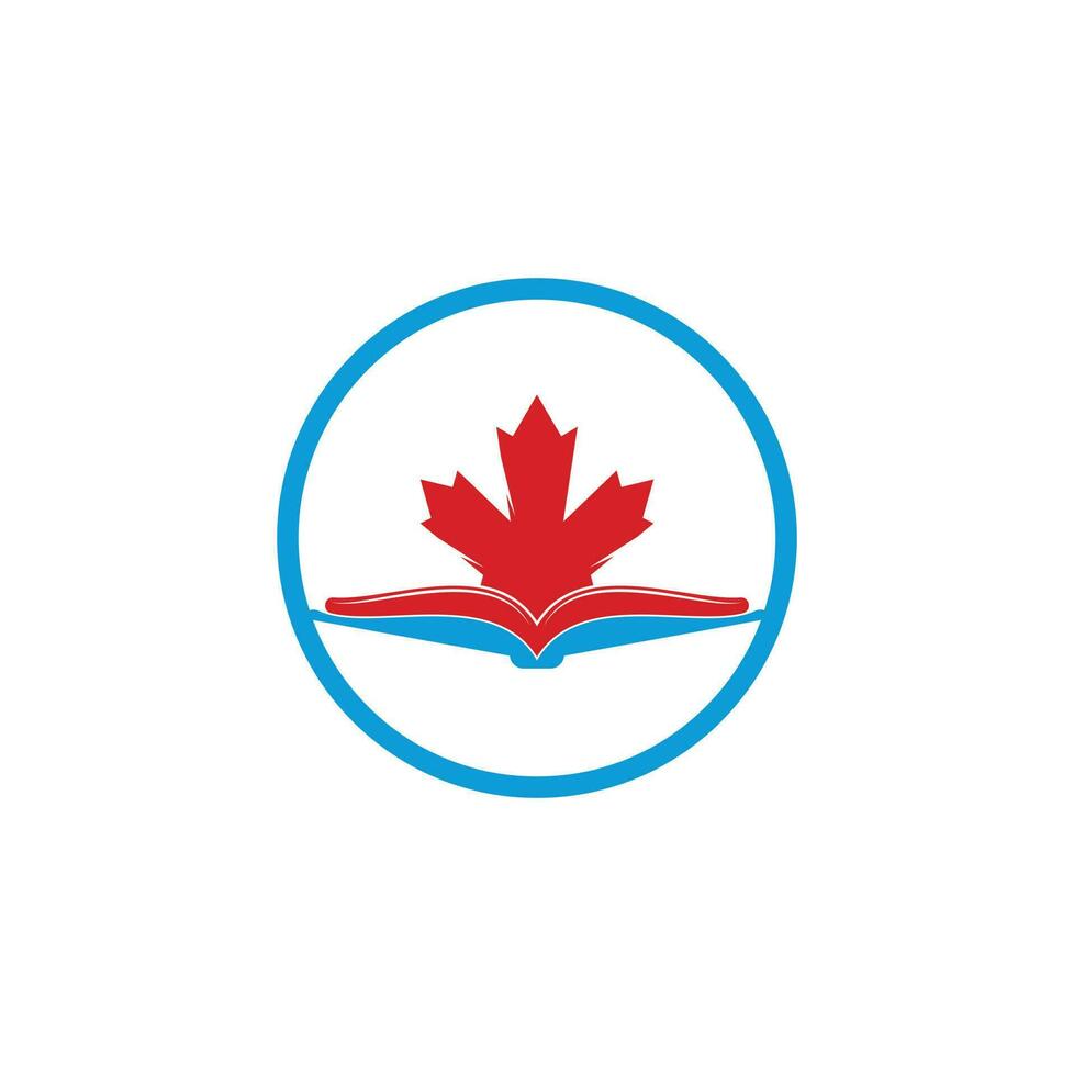 Canadees onderwijs logo. studie Canada logo ontwerp. boek logo ontwerp .esdoorn boek vector