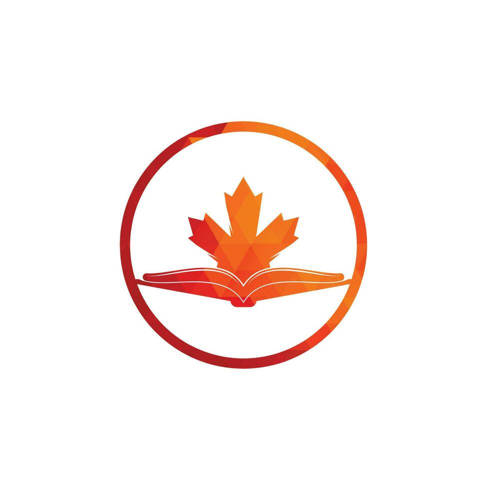 Canadees onderwijs logo. studie Canada logo ontwerp. boek logo ontwerp .esdoorn boek vector