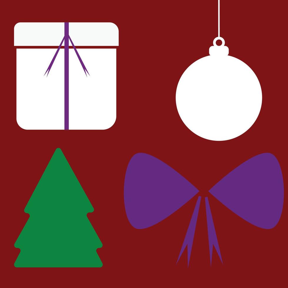 Kerstmis pictogrammen gemaakt Aan een rood achtergrond. deze pictogrammen Cadeau specifiek Kerstmis elementen vector