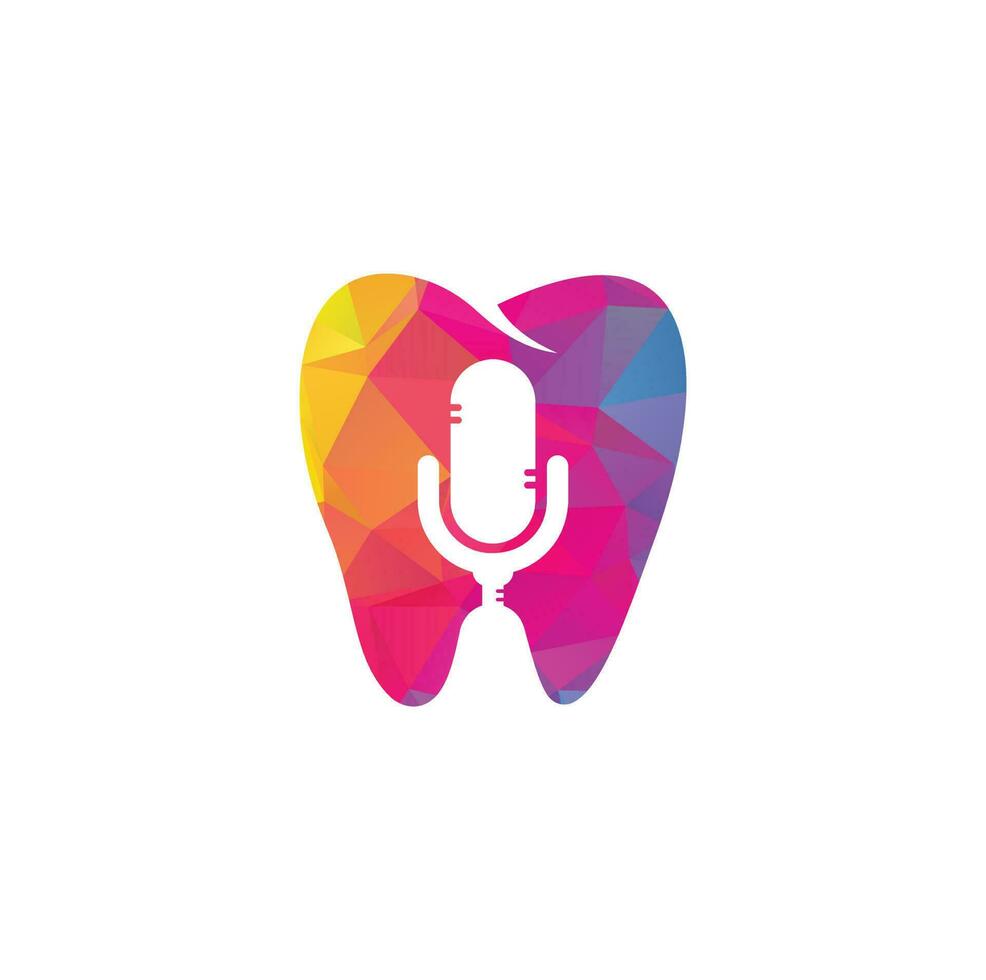 podcast tandheelkundig icoon logo ontwerp element. vector