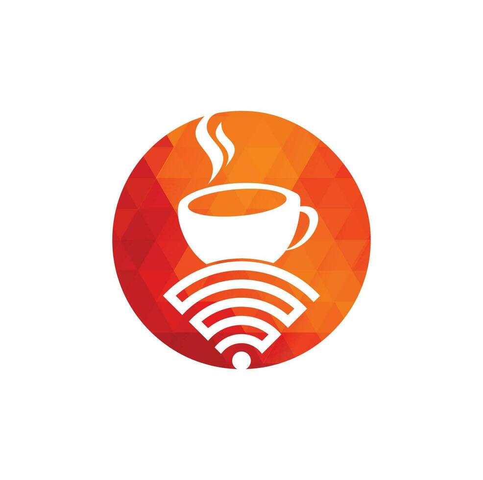 koffie kop met Wifi vector icoon logo. creatief logo ontwerp sjabloon voor cafe of restaurant.