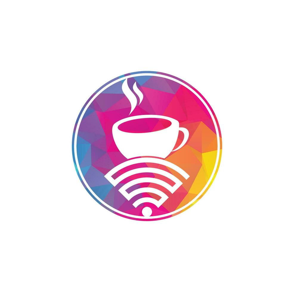 koffie kop met Wifi vector icoon logo. creatief logo ontwerp sjabloon voor cafe of restaurant.