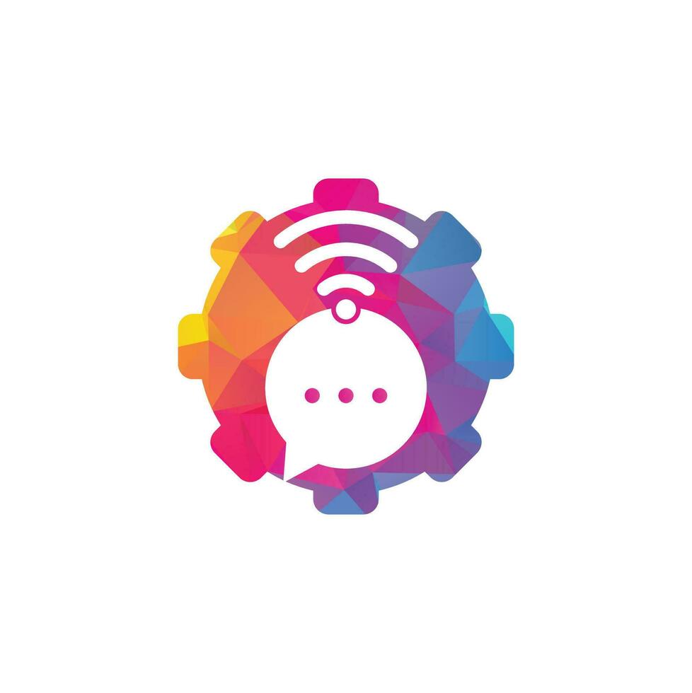 babbelen Wifi uitrusting vorm concept logo ontwerp vector teken. babbelen Wifi logo ontwerp icoon