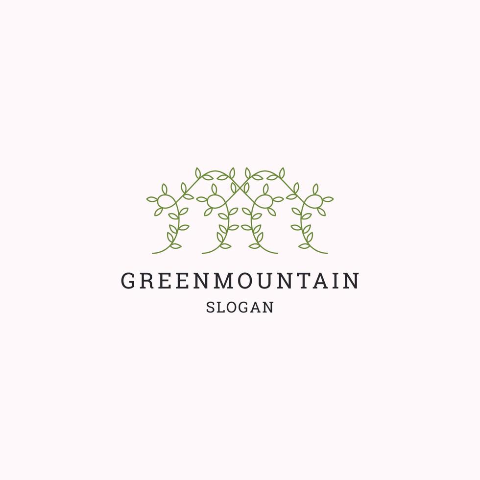 groen berg logo icoon ontwerp sjabloon vector illustratie