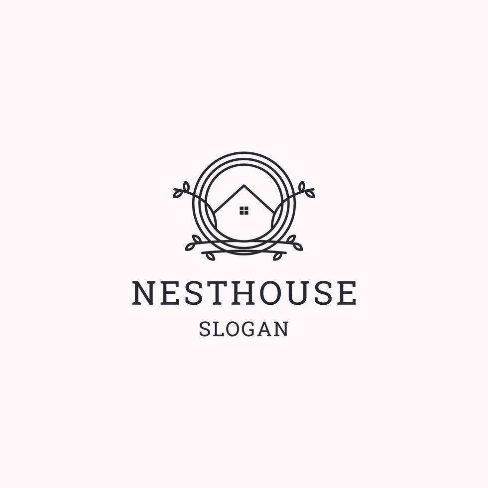 nest huis logo icoon ontwerp sjabloon vector illustratie