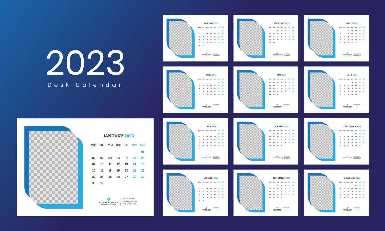 bureau kalender sjabloon 2023 vector