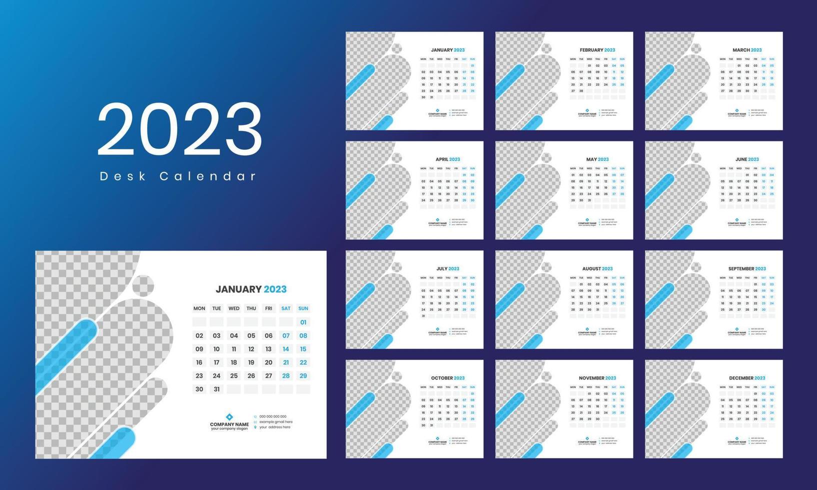 bureau kalender sjabloon 2023 vector