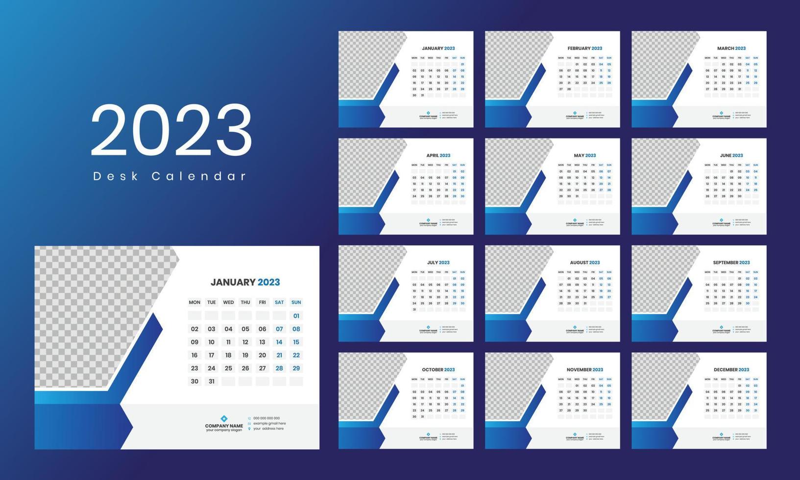 bureau kalender sjabloon 2023 vector