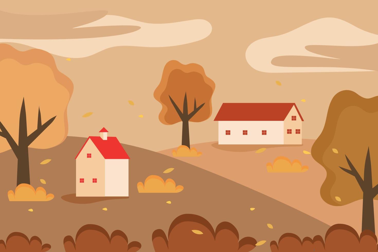 vlak herfst achtergrond in bruin kleuren. vector illustratie