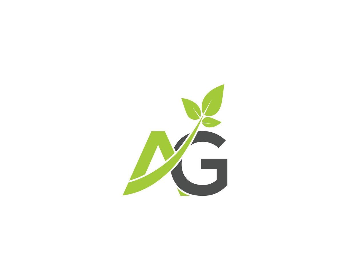 brief ag groen blad creatief vlak logo icoon ontwerp sjabloon elementen vector. vector