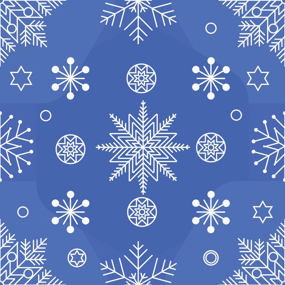 hand- getrokken breien vrolijk Kerstmis of Kerstmis naadloos sneeuwvlok ontwerp patroon. feestelijk winter textuur. vector