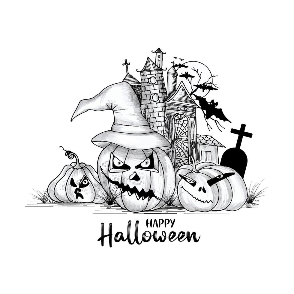 gelukkig halloween festival griezelig verschrikking achtergrond ontwerp vector
