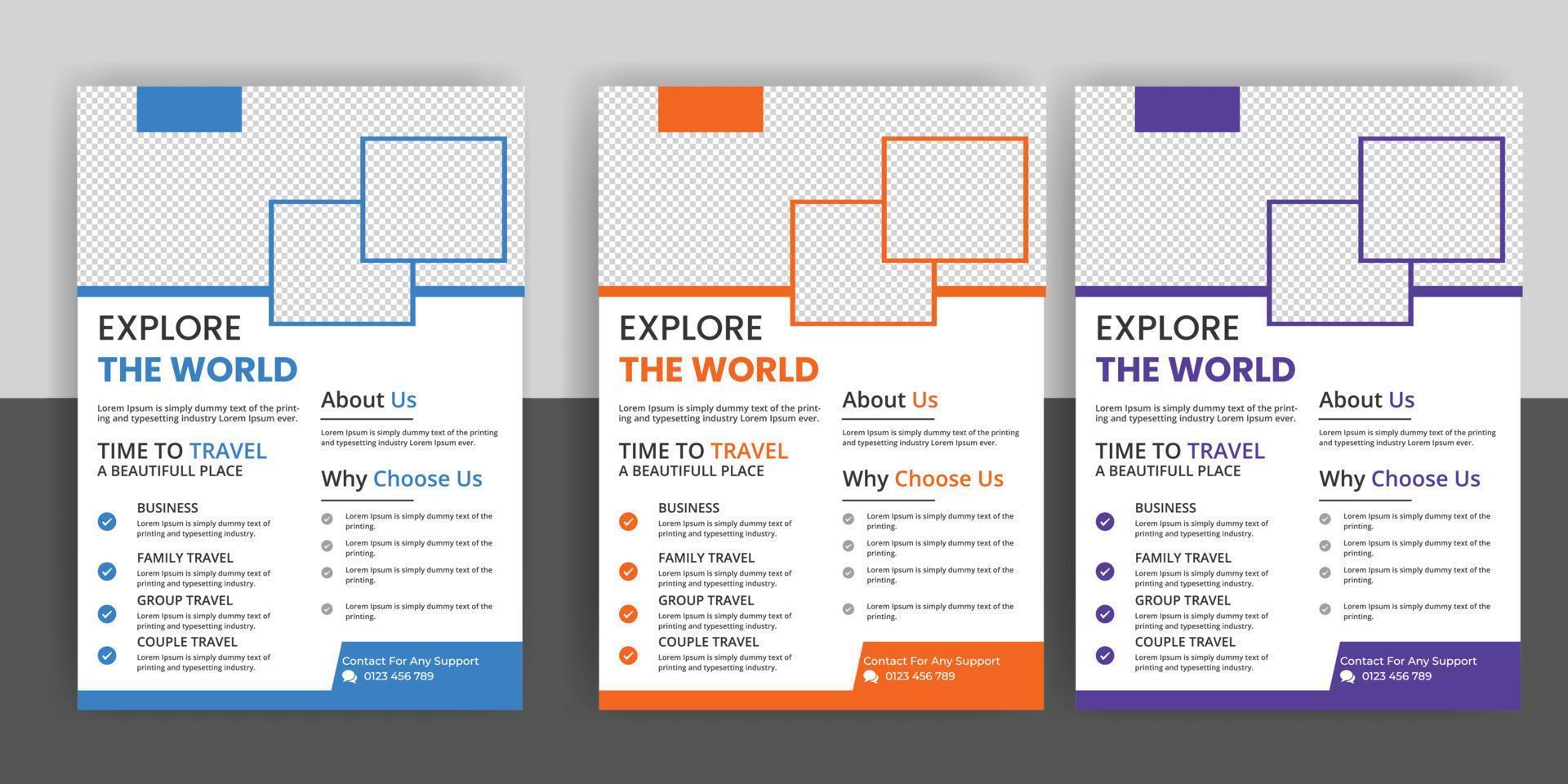 reizen folder of poster brochure ontwerp vrij downloaden vector
