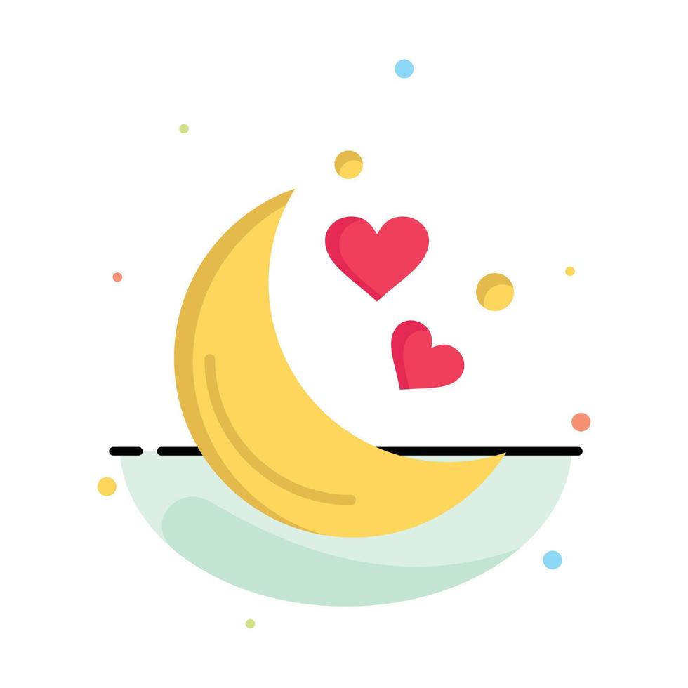 maan nacht liefde romantisch nacht bedrijf logo sjabloon vlak kleur vector