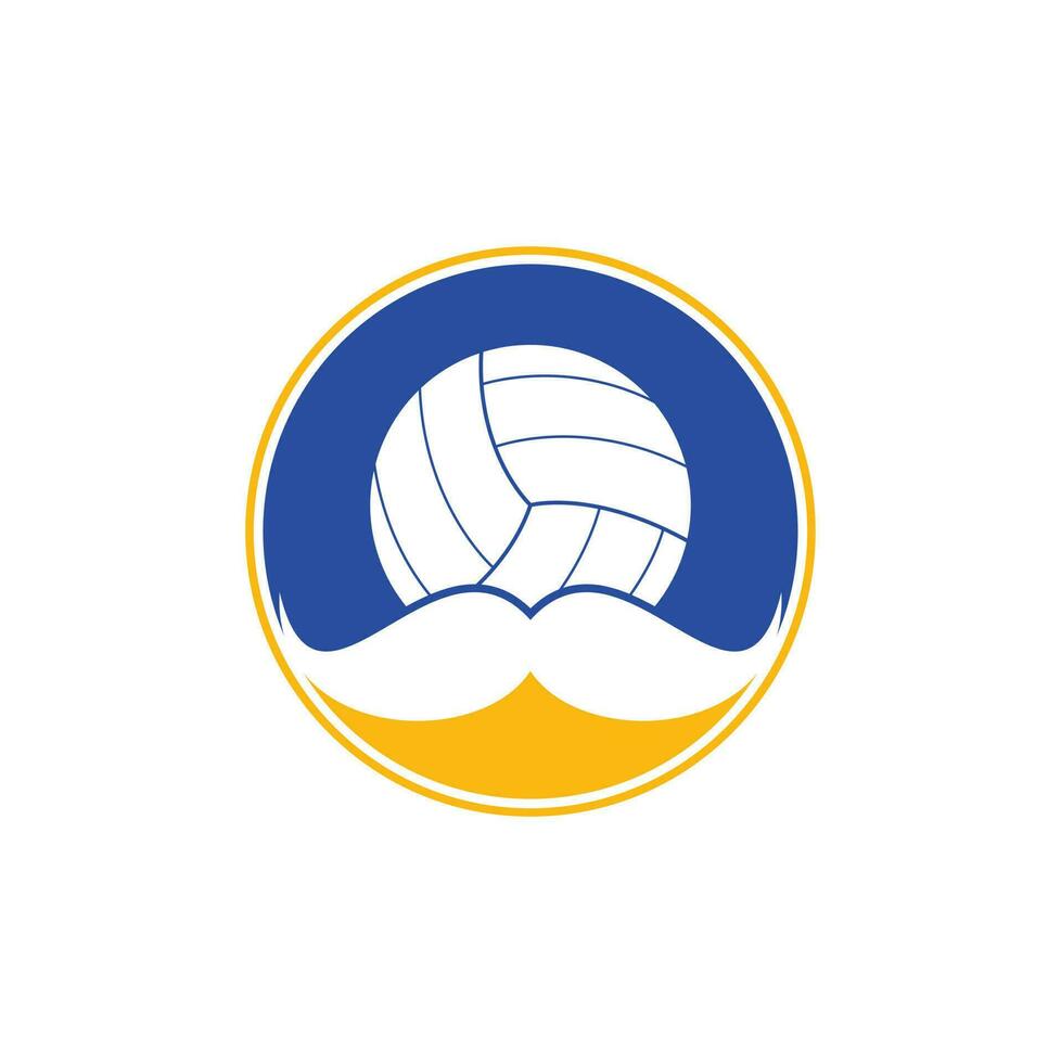 sterk volleybal vector logo ontwerp. snor en volley bal vector icoon ontwerp.