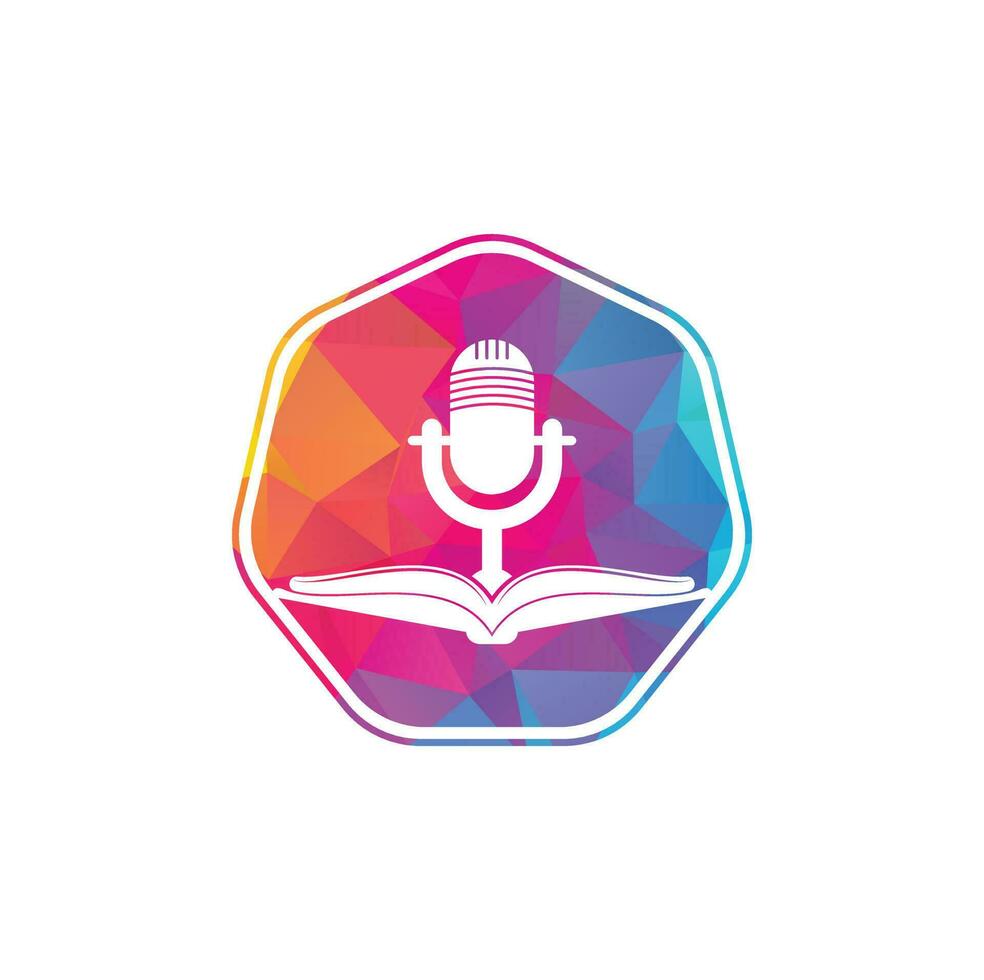 podcast boek vector logo ontwerp. onderwijs podcast logo concept.