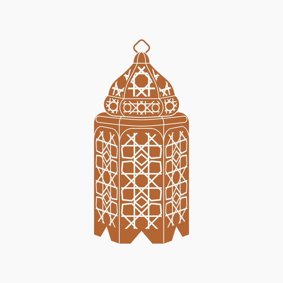 bewerkbare geïsoleerd vlak monochroom stijl hangende bruin gevormde Arabisch lamp vector illustratie voor Islamitisch af en toe thema doeleinden zo net zo Ramadan en eid ook Arabisch cultuur ontwerp behoeften