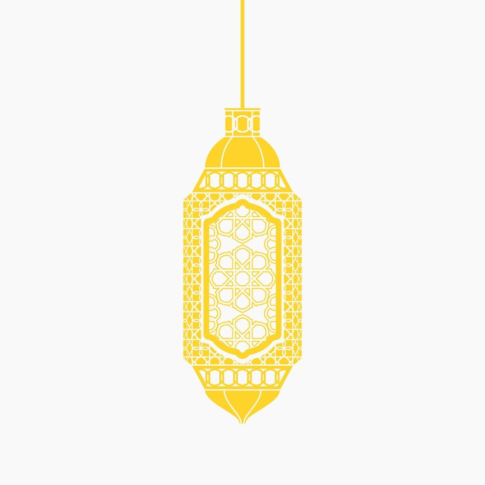 bewerkbare geïsoleerd hangende gevormde geel Arabisch lamp vector illustratie in vlak monochroom stijl voor Islamitisch af en toe thema doeleinden zo net zo Ramadan en eid ook Arabisch cultuur ontwerp behoeften