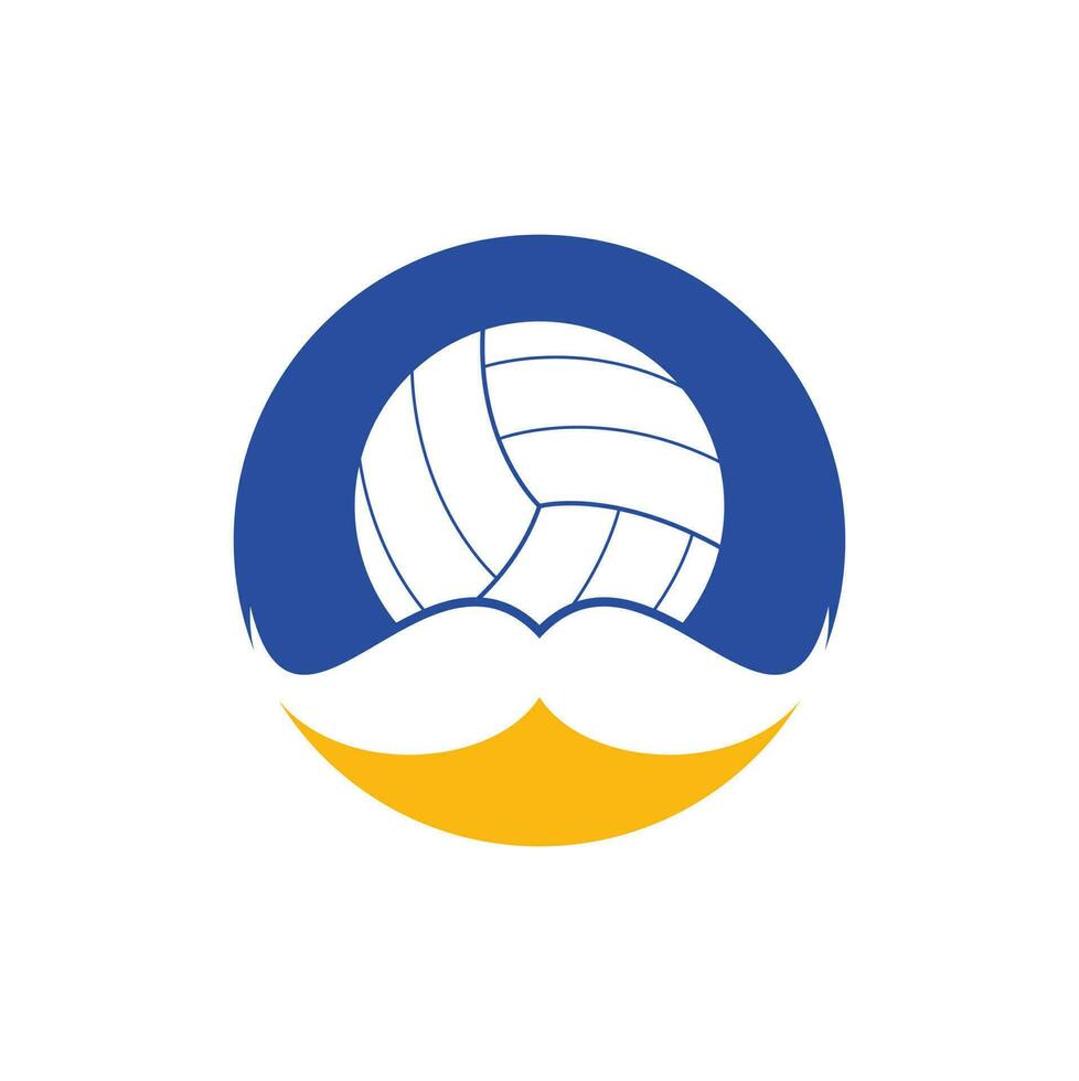 sterk volleybal vector logo ontwerp. snor en volley bal vector icoon ontwerp.