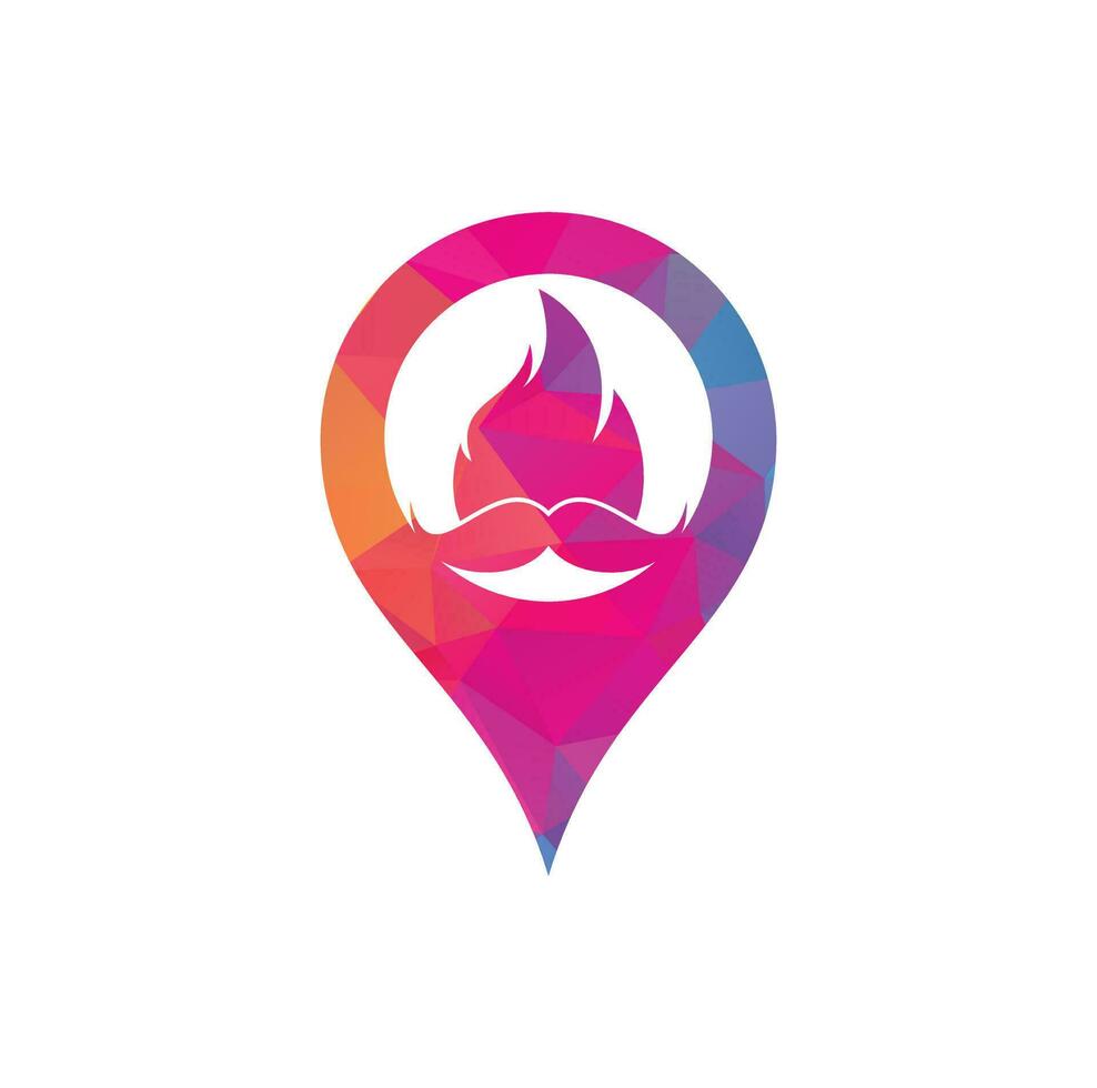 snor brand vector logo ontwerp sjabloon. snor brand en GPS icoon ontwerp