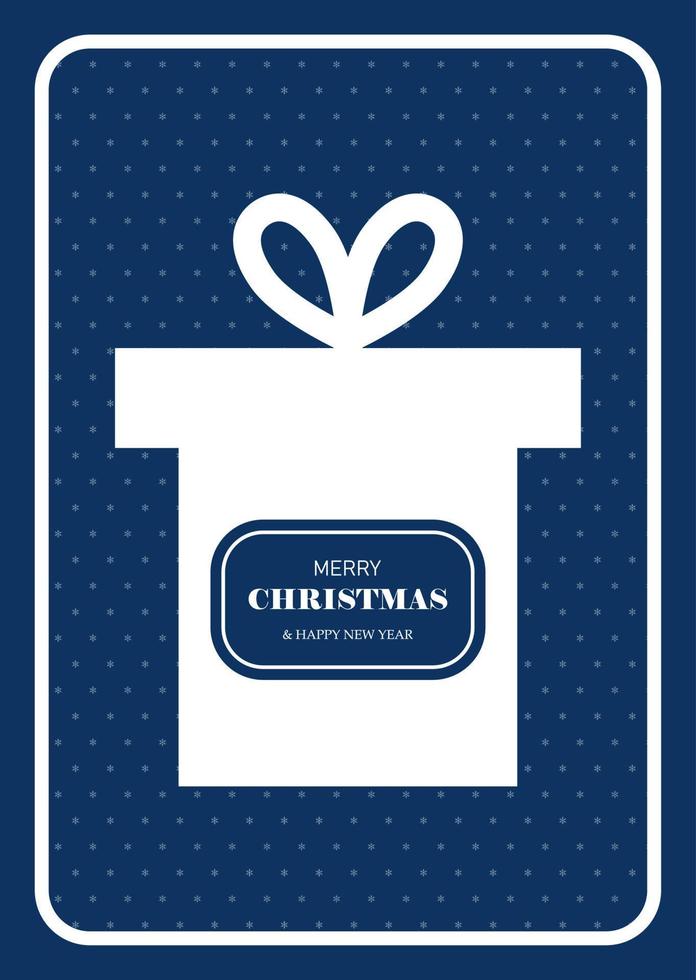 gemakkelijk vrolijk Kerstmis en nieuw jaar kaart met geschenk doos. vector illustratie