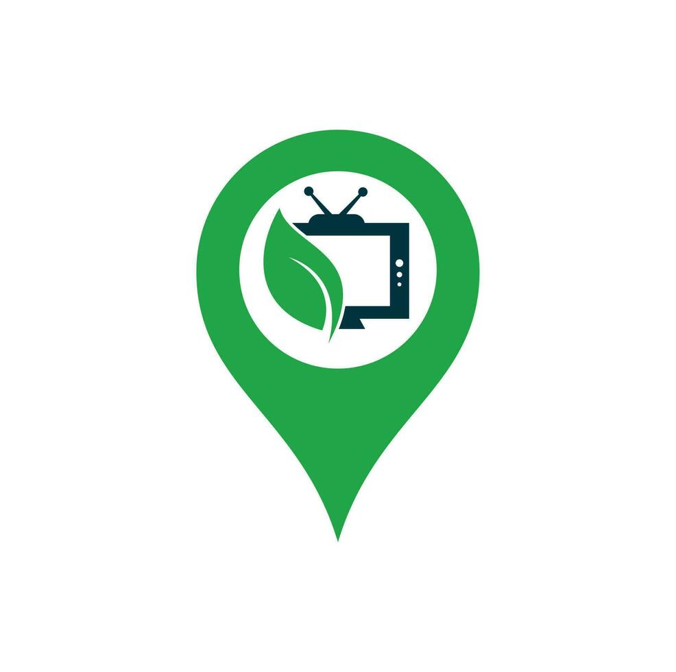 natuur TV GPS vorm concept vector logo sjabloon. agrarisch uitzending TV logo