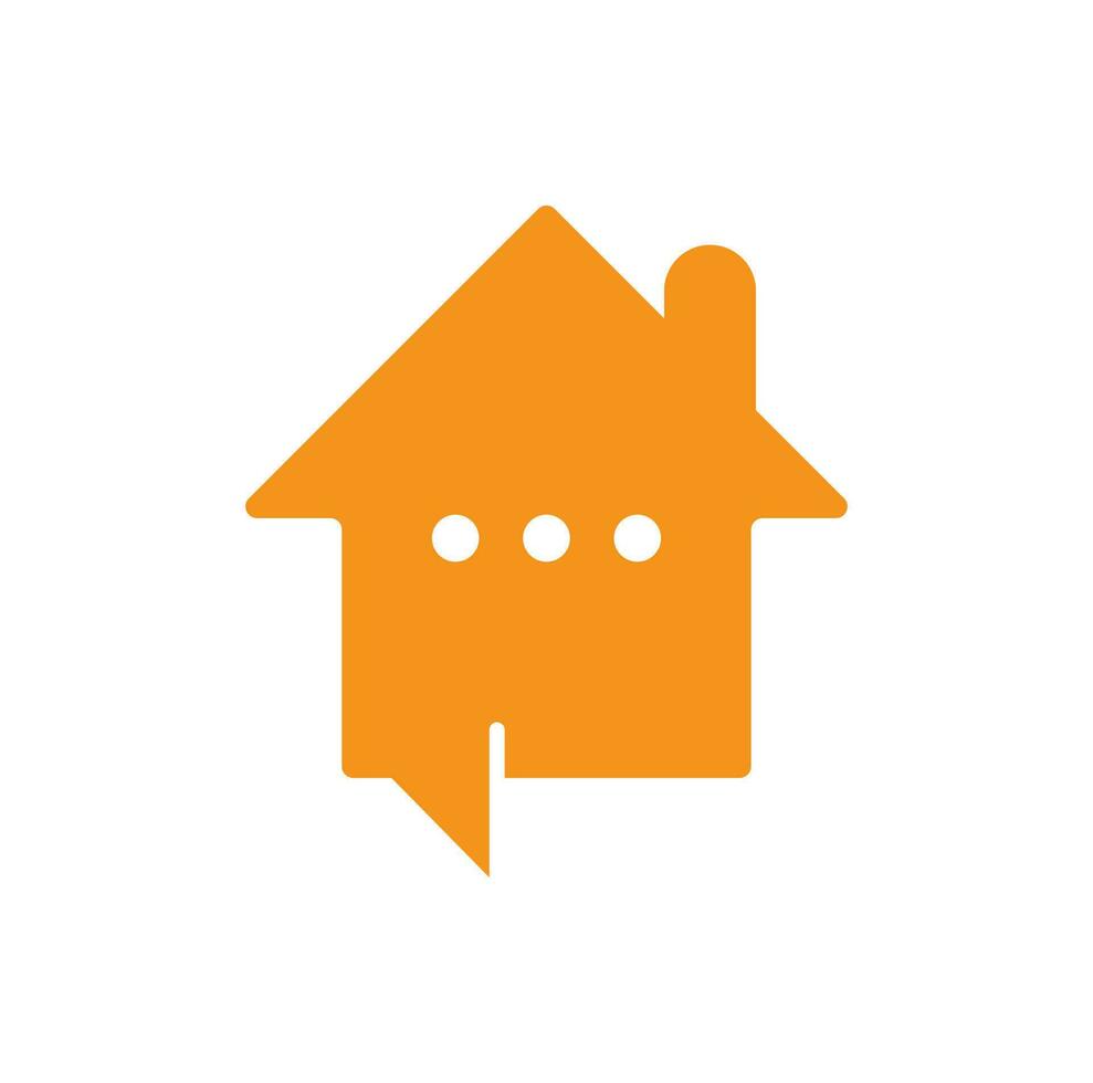 babbelen huis vector logo ontwerp. spreken huis logo ontwerp sjabloon.