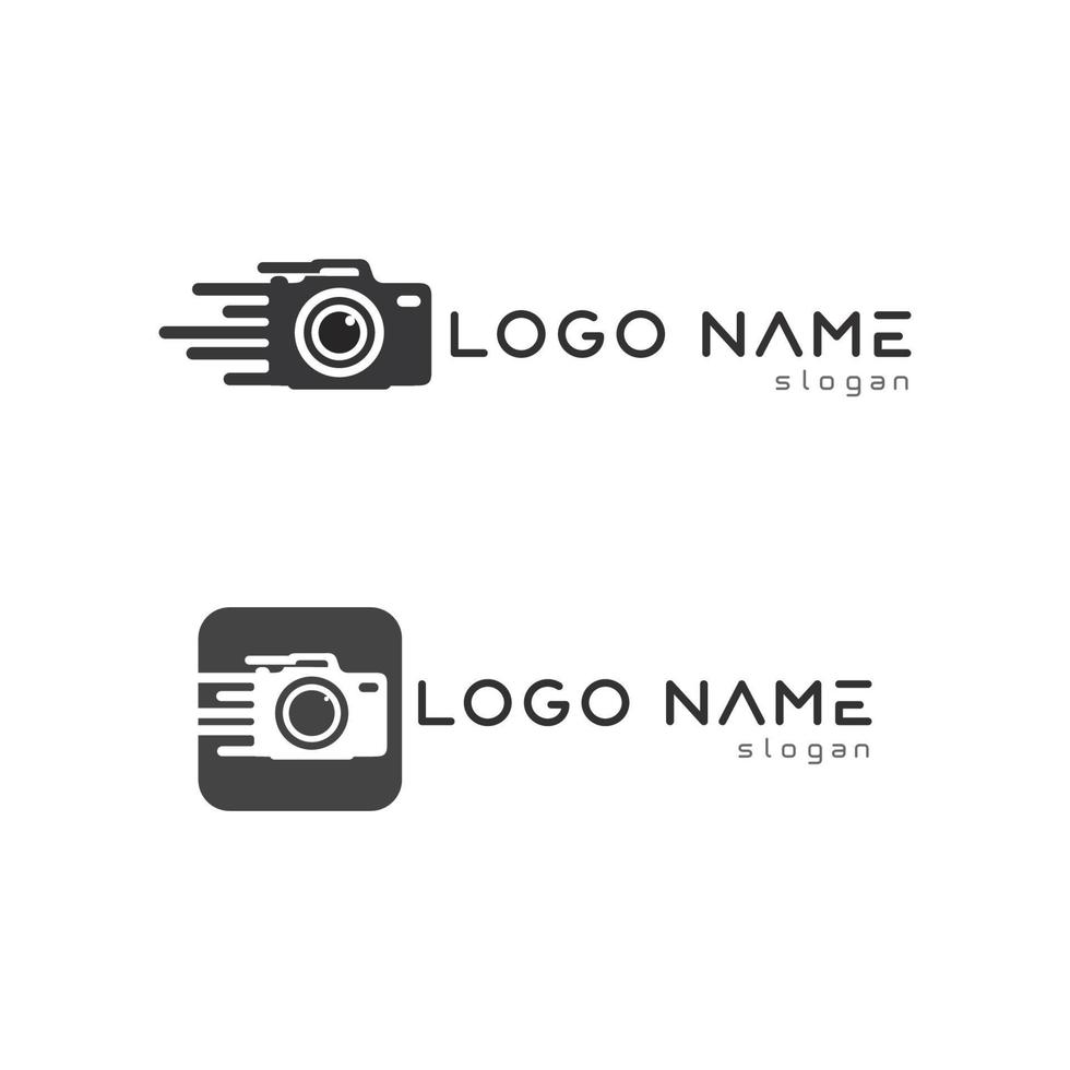 fotografie camera logo pictogram vector ontwerpsjabloon geïsoleerd op zwarte achtergrond