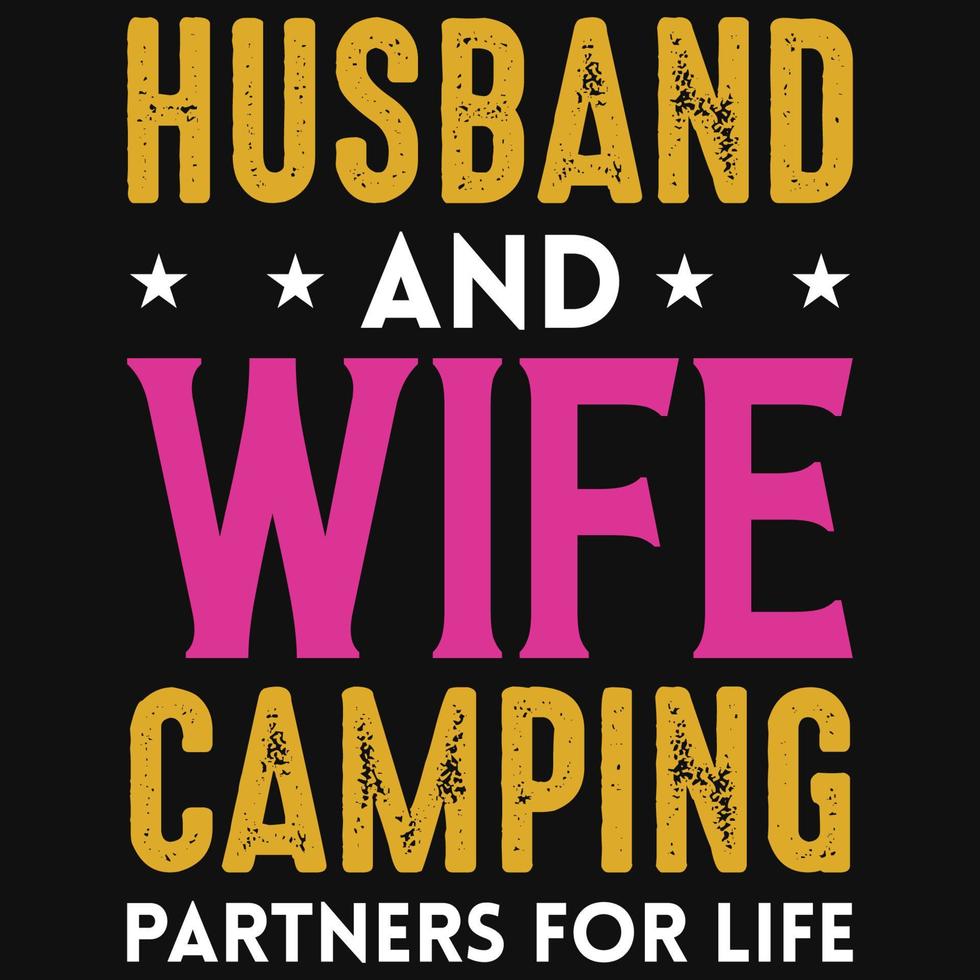 man en vrouw camping t-shirt ontwerp vector