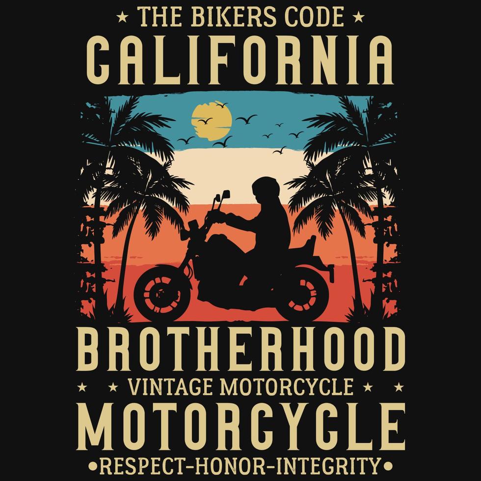 Californië motorfiets rijden t-shirt ontwerp vector