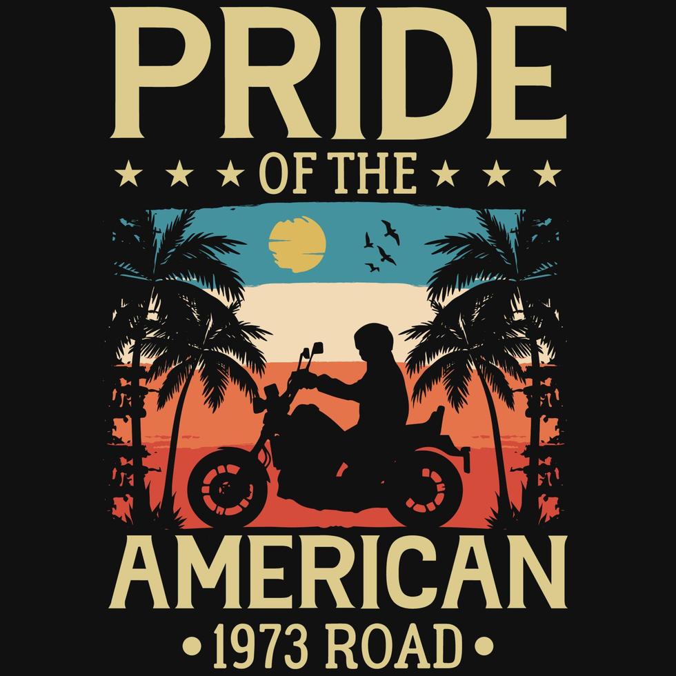 Amerikaans motorfiets rijder t-shirt ontwerp vector