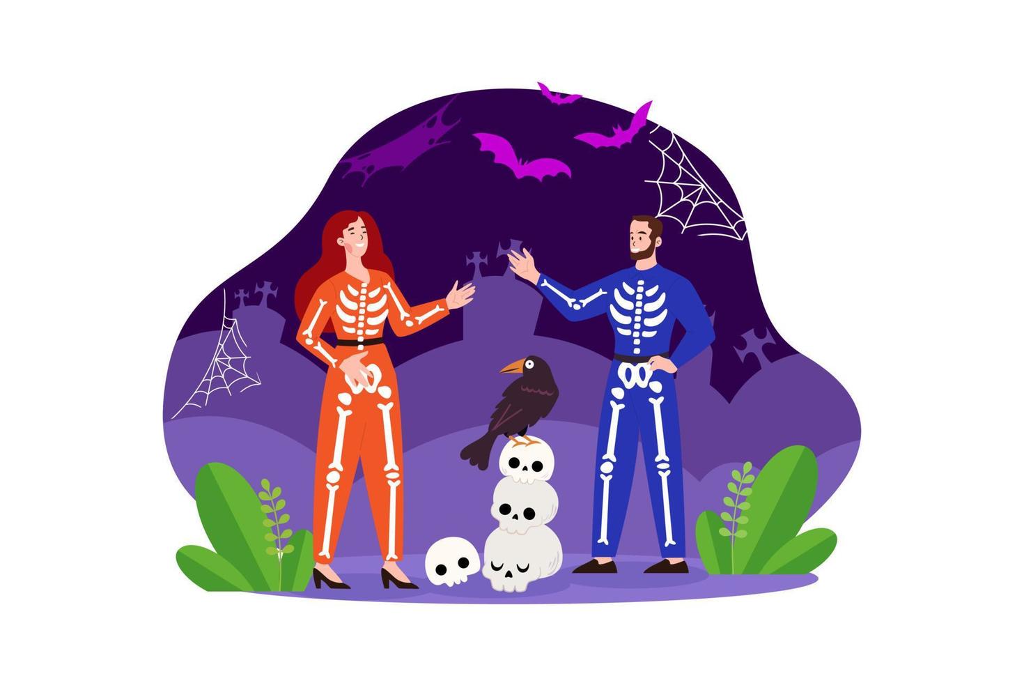 halloween illustratie concept. vlakke afbeelding geïsoleerd op een witte achtergrond vector