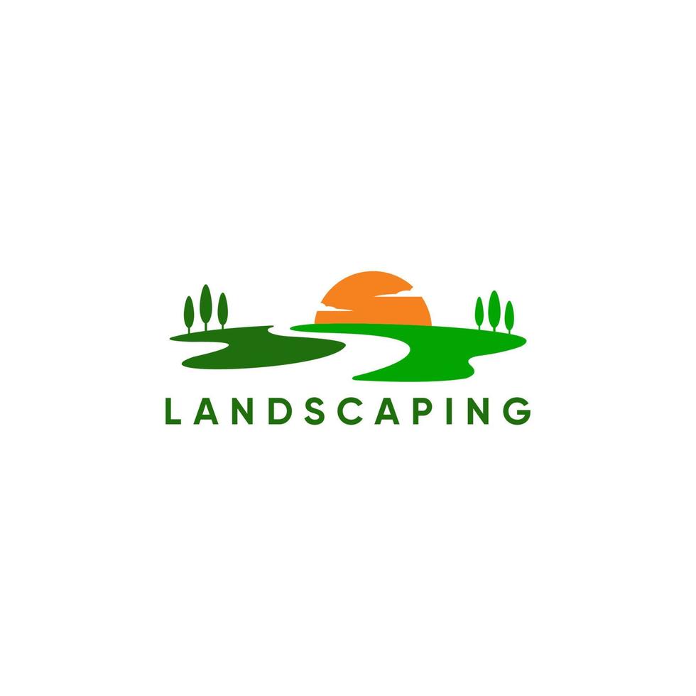 landschap logo ontwerp vector