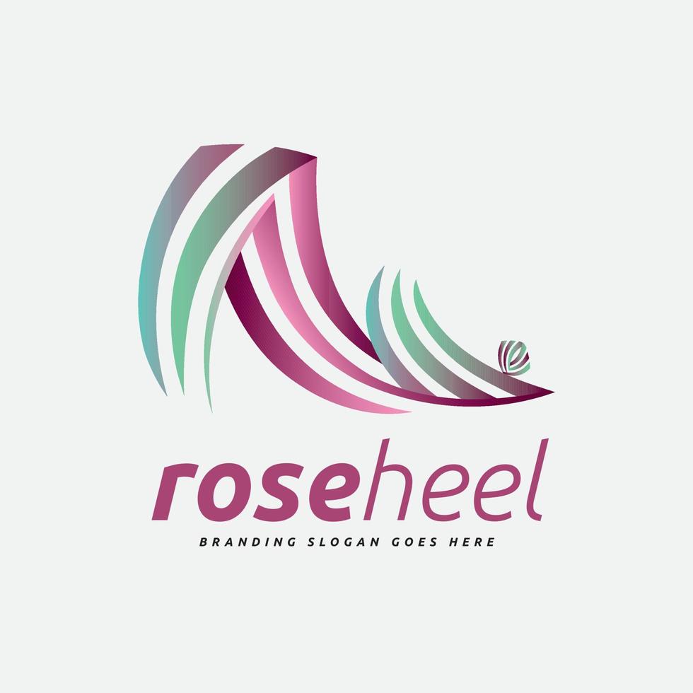 modieus dame hoog hiel- schoenen logo vector