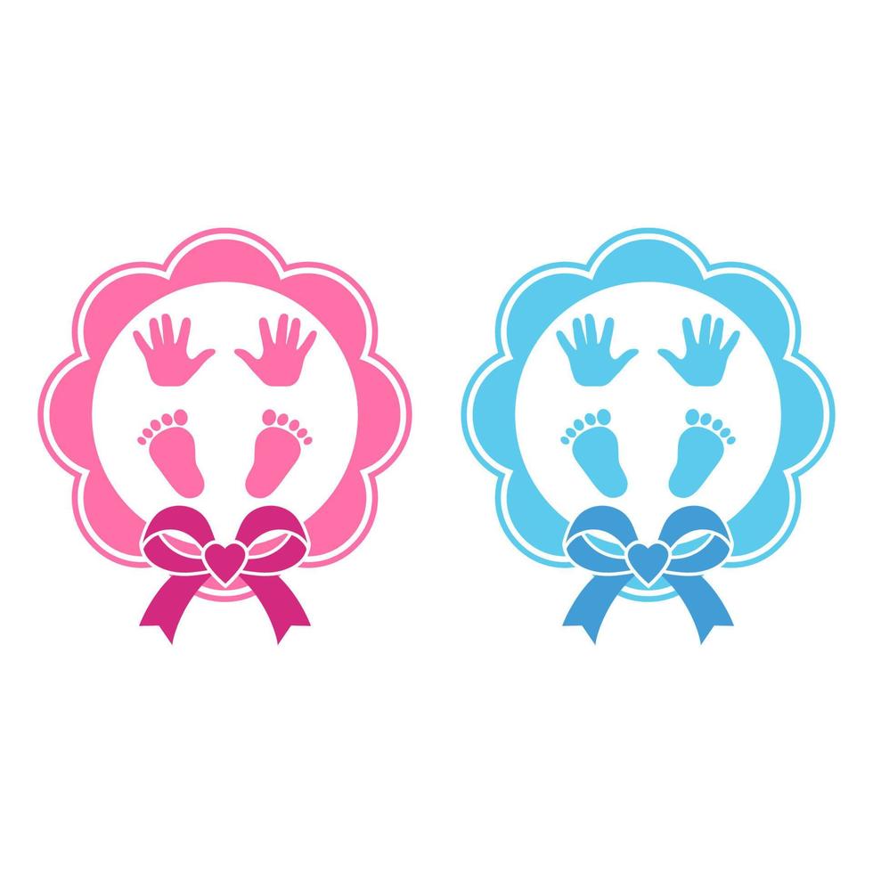 pasgeboren baby jongen en meisje logo vector