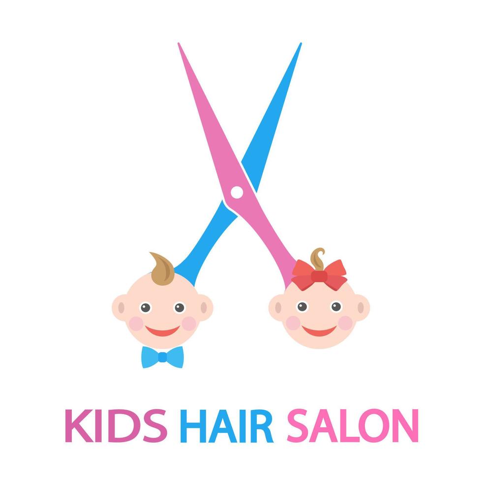 logo salon voor kapsels voor kinderen vector