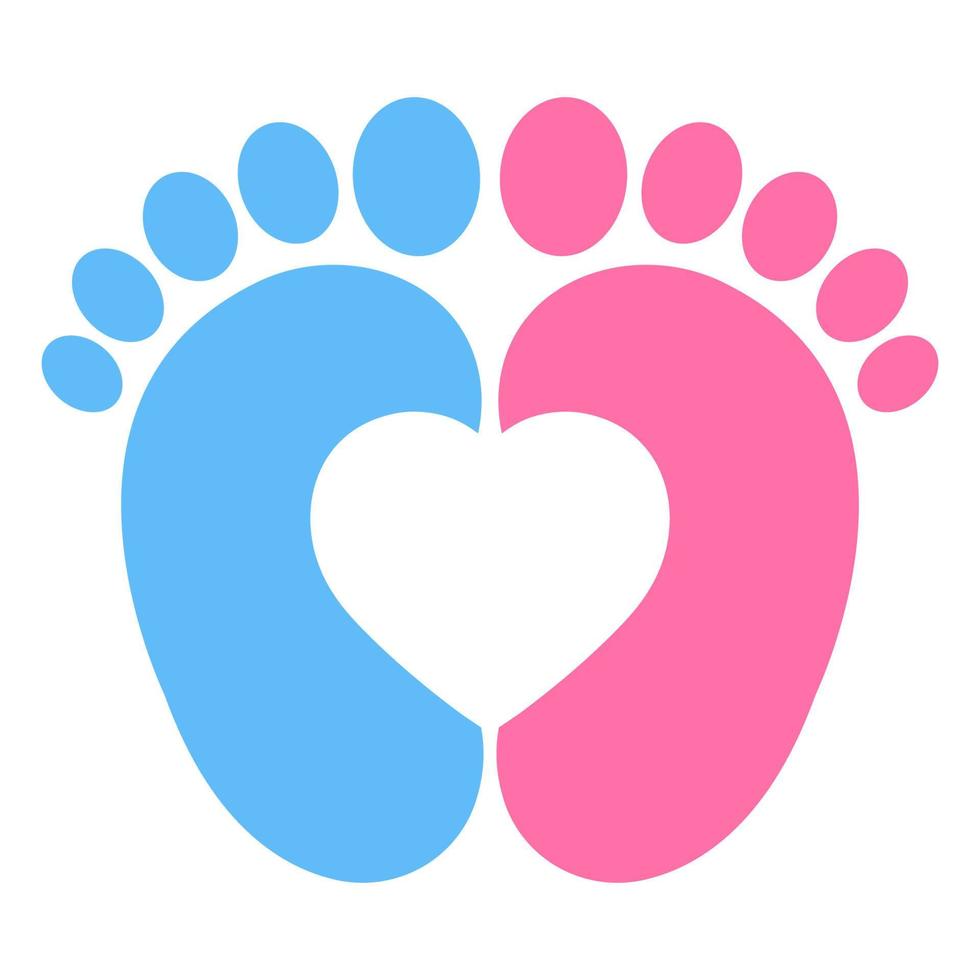 illustratie van baby voetafdrukken met hart vector