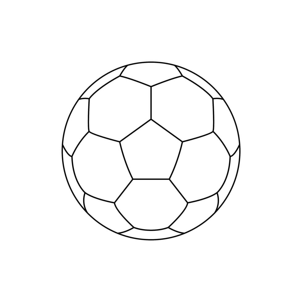 voet bal of voetbal bal icoon symbool voor kunst illustratie, logo, website, appjes, pictogram, nieuws, infographic of grafisch ontwerp element. vector illustratie