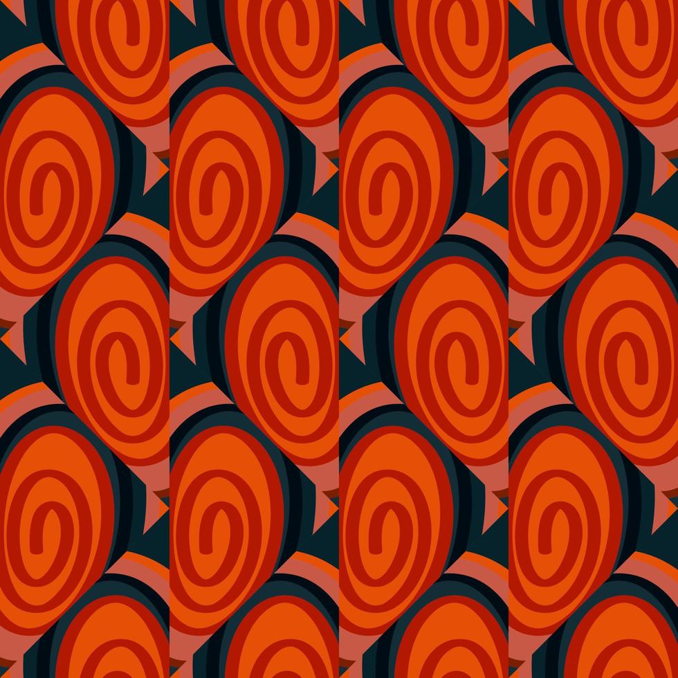 naadloos patroon in de spiralen van een mozaïek- in retro stijl. decoratief abstract cirkel wijnoogst ornament vector