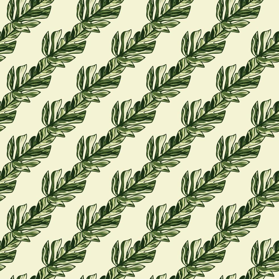 creatief tropisch bladeren naadloos patroon in schetsen stijl. palm blad eindeloos bloemen achtergrond. vector