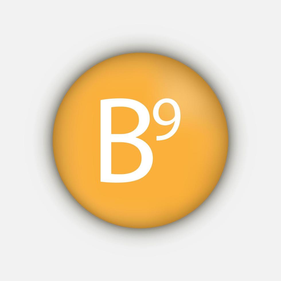 vitamine b 9 symbool. vector illustratie.