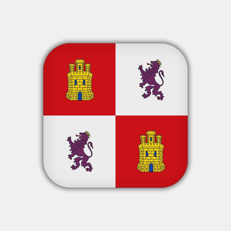 Castilië en leon vlag, autonoom gemeenschap van Spanje. vector illustratie.