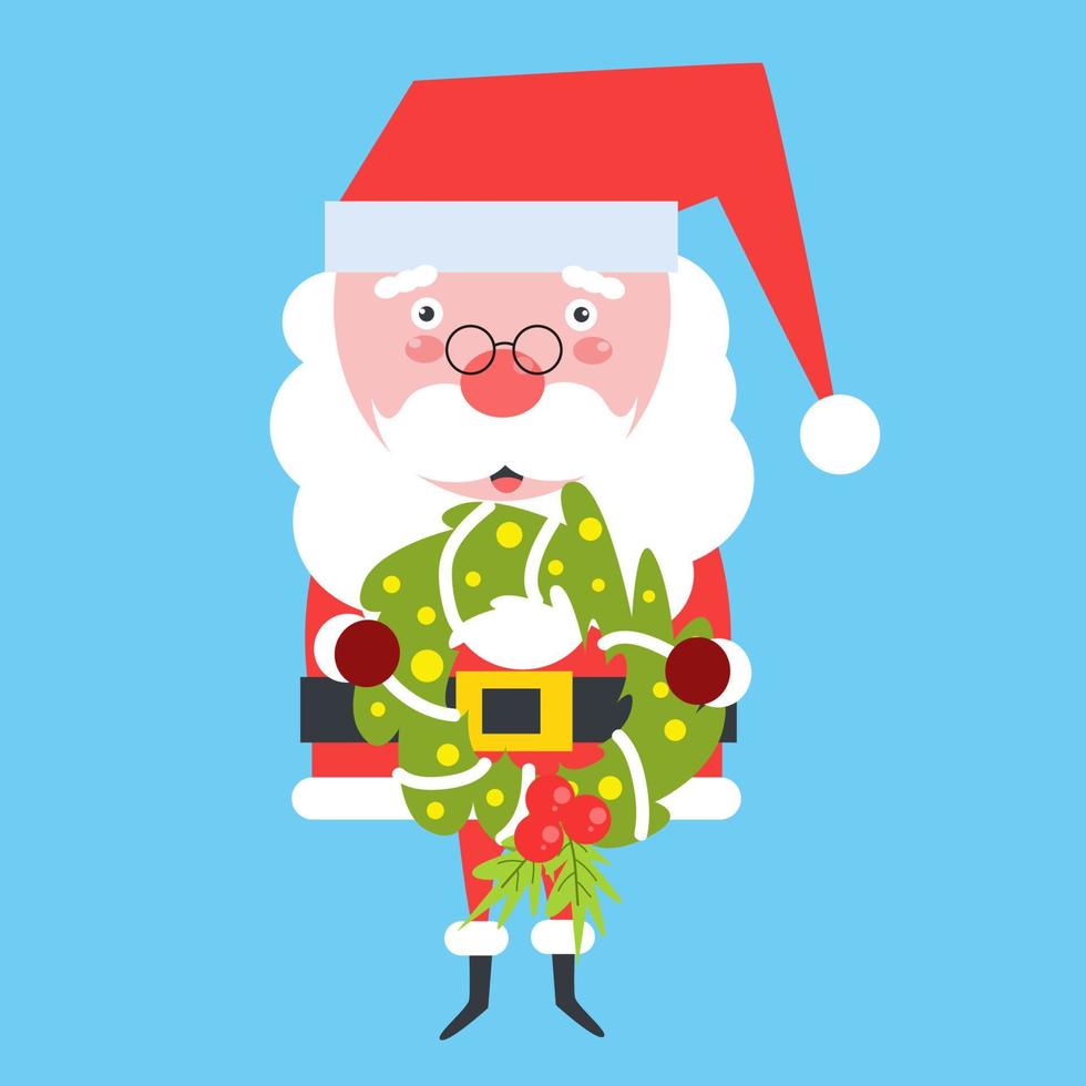 vlak de kerstman claus karakter vector