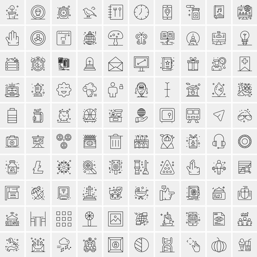 100 bedrijf pictogrammen voor web en afdrukken materiaal vector