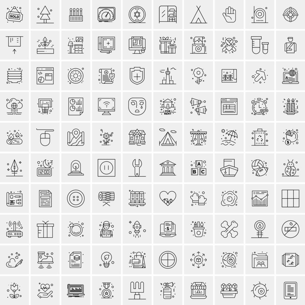 100 bedrijf pictogrammen voor web en afdrukken materiaal vector