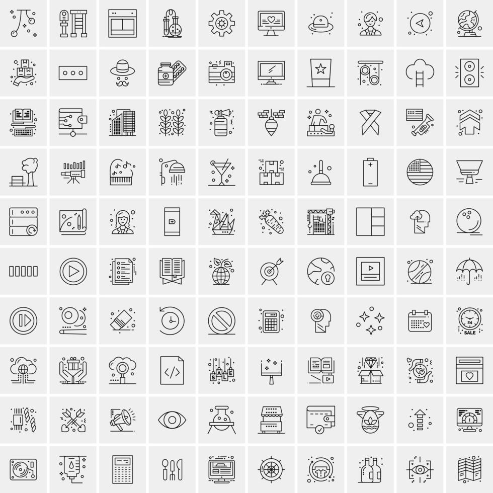 100 bedrijf pictogrammen voor web en afdrukken materiaal vector