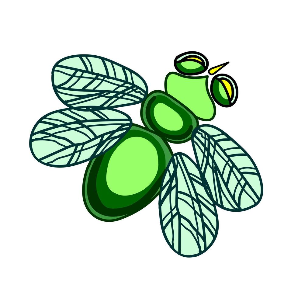 groot groen vlieg. een insect met Vleugels vector
