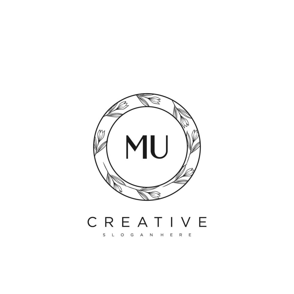 mu eerste brief bloem logo sjabloon vector premie vector kunst